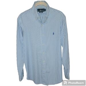 Ralph Lauren* Cotton Button Down Shirt* Blue/White Stripes. Sz 15-32/33
